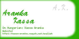 aranka kassa business card